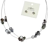 Tritone Crystal, Pewter, Copper & Brass Memory Wire Necklace & Earring Set by DaVinci