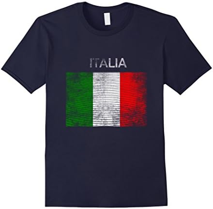 Men's Italia Italian Flag Italiano Italy Distressed Colors T-Shirt XL Navy