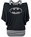 Bigood Women's Faux Two-pieces Off-the-shoulder Batman Casual T-shirt Tops