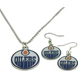 Jf Sports Edmonton Oilers Earring And Necklace Combo