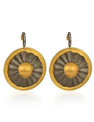 925 Sterling Silver Gold Plated Dangle Round Earrings Handmade Fashion Jewelry