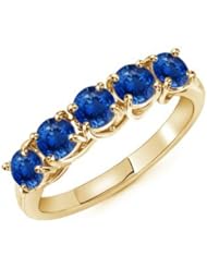 Round Sapphire Five Stone Ring