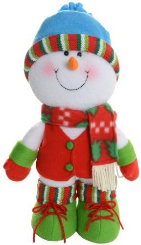 Cute 32cm Soft Body Standing Boy Snowman Festive Christmas Decoration by XS-Stock