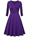 Laksmi Womens Retro Style V Neck 3/4 Sleeve High Waist Ruched Dress