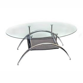 Walker Edison 42 in. Black Mesh Coffee Table