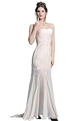 Strapless Polyester Cocktail Lace Evening Dress/Bridesmaid Dress/Wedding Party Dress 