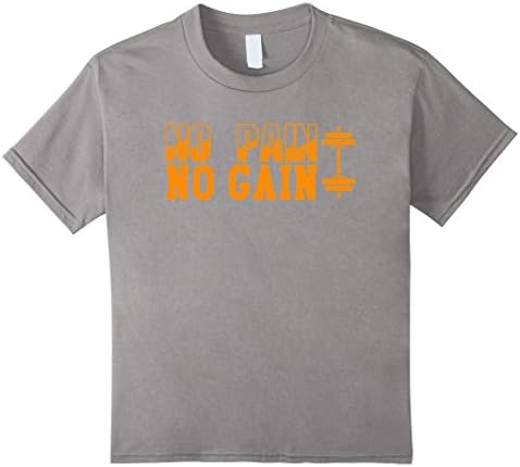 Kids No Pain No Gain - Sports T-Shirt, Dumbbell, Bodybuilding 4 Slate