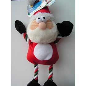 Christmas Design Santa or Raindeer  Plush Rope Dog Pet Toy