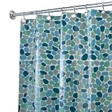 InterDesign River Rockz EVA Shower Curtain, Blue