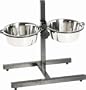 Indipets Adjustable Double Diner with 2 Stainless Steel 2-Quart Bowls