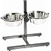 Indipets Adjustable Double Diner with 2 Stainless Steel 2-Quart Bowls