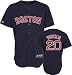 Kevin Youkilis Jersey: Adult 2009 Majestic Alternate Navy Replica #20 Boston Red Sox Jersey