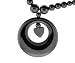 Hematite Necklace 16-18 Inches in Length - Heart in Circle