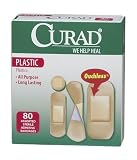 Curad Assorted Sizes Plastic Adhesive Bandages, 80-Count Boxes (Pack of 8)