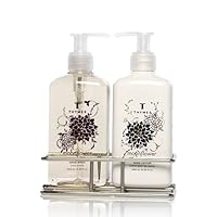 Thymes Hand Wash and Lotion with Chrome Caddy Sink Set, Moonflower