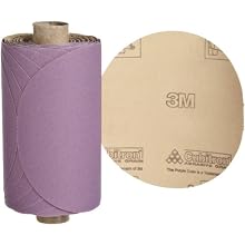 3M Stikit Paper Disc Roll 735U, PSA Attachment, Ceramic Aluminum Oxide, 5" Diameter, P220 Grit (Roll of 100)