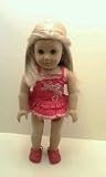 Red Polka Dot Swimsuit Complete with Red Shoes For American Girl Dolls-comes with signature teddy bear