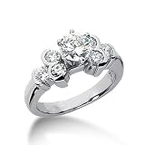 1.25 Ct Diamond Engagement Ring Round Cut Solitaire Bezel Accent Style SI3 H