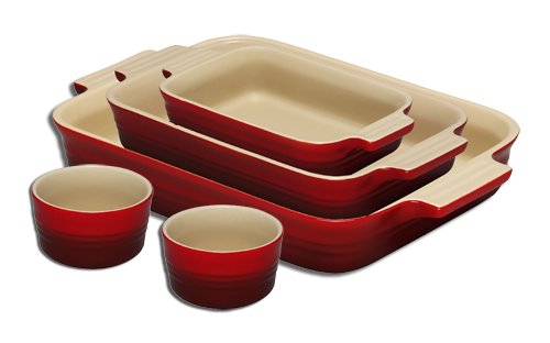 Le Creuset Stoneware Gift Set, 5 Piece, Cerise