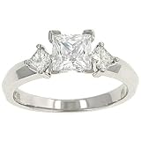 Prong Set Princess Cut Diamond Ring.28cttw (CZ ctr)