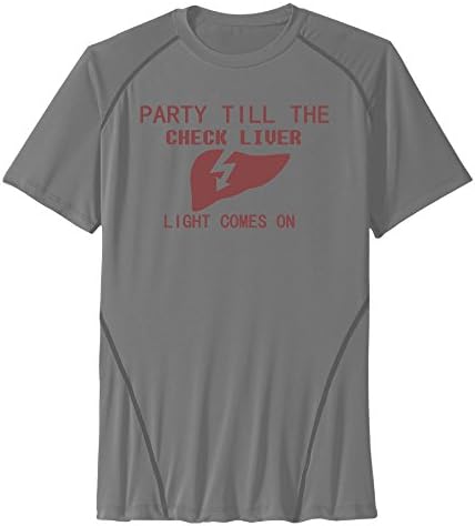 Party Check Liver Light Male Short Sleeve Running DeepHeather Tshirt