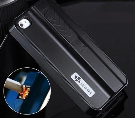 Voguesia 2014 Latest Fashion Design The Perfect Quality Of The Original Cigarette Lighter Cigarette Lighter Feature Phone Under The battery Cover To Protect The Skin Cover Case Iphone 5/5S And Simple Detachable Keychain End Business Gifts(Black)