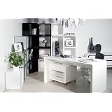 White Club Schreibtisch weiss 150 x 70 hochglanz by Kare Design