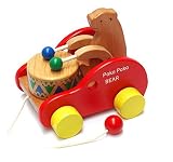 Holz Trommel Xylofon Nachziehspielzeug Holzspielzeug Musikinstrument Baby - Bär