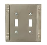 AmerTac 8002TTPWL Pineapple Cast Solid Brass Double Toggle Wallplate, Pewter [並行輸入品]