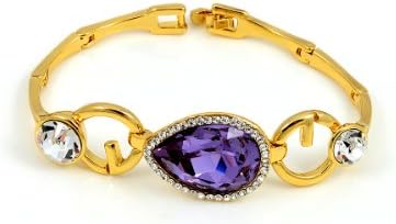 Royal Purple Swarovski Crystal 7" 14kt Gold-plated Bracelet