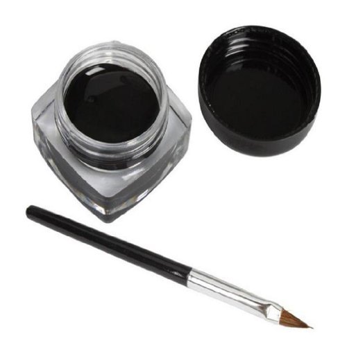 Towallmark 1PC Best Mini Black Waterproof Eyeliner Gel Cream With Brush Makeup Cosmetic Cream With Brush Makeup Cosmetic