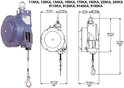 Aero-Motive Tool Balancer with Extended Cable Travel, P/N: AER-9110KA