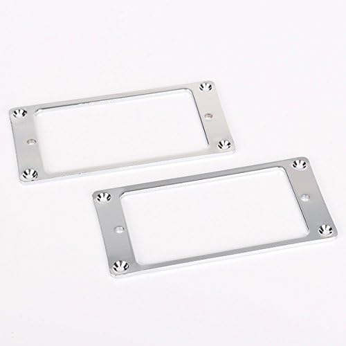 1Pair Chrome Metal Flat Humbucker Pickup Mounting Rings