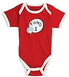 Bumkins DR Seuss Classic Short Sleeve Bodysuit Thing 1-6 Months - Bumkins SSBODC-T1-6M