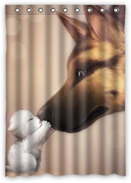 Custom German Shepherd Dog And Sheep Window Curtains/drape/panels/treatment Polyester Fabric Bedroom Decor 52"x72"