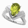 14K White Gold Peridot Ring