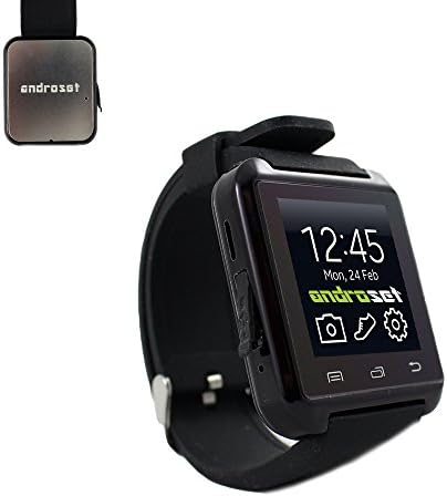 ANDROSET Bluetooth Smart Watch Touch Screen with Mic for iPhone and Android, Samsung S4 S5 Note 2 Note 3 HTC (BLACK)