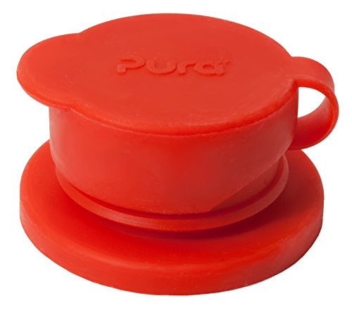 Pura Sport Big Mouth Silicone Sport Top, Red (Plastic Free, NonToxic Certified, BPA Free)