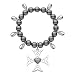 Sterling Silver Bracelet with Princess Cross and 8 title=