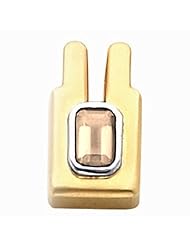 18K Two-Tone Gold Emerald Cut Golden Topaz Pendant -- LIFETIME WARRANTY