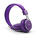 GranVela® A809 Lightweight Foldable Stereo Headphones Adjustable Headband Kids Headsets with Built-in FM Radio, Micro SD Card Player,3.5mm Jack for iPhone, iPad, Android, PC and More (Purple)