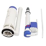 uxcell　トイレバルブ　弁　家庭バスルーム用　水槽用　ホワイト　ブルー　1個排出管バルブ　1個充填バルブ