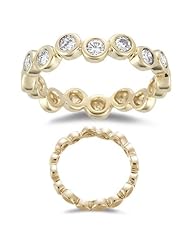 0.56 Cts Diamond Stack Band in 14K Yellow Gold