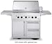 Viking Ultra-Premium BQC410T1SS 41 Grill Cart with 2 Side Shelves, 2 Storage Drawers and Front Door: Stainless Steel