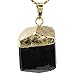 SUNYIK Irregular Tumbled Natural Black Tourmaline Pendant for Necklace,Gold Plated