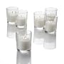 Set of 72 White Unscented Votive Candles and 72 Holders