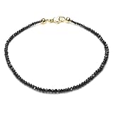 14k Yellow Gold Faceted Black Diamond Bracelet (7 cttw), 7.25"