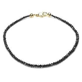 14k Choice of White or Yellow Gold Faceted Black Diamond Bracelet (7 cttw), 7.25&amp;quot;