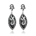 Sterling Silver Marcasite and Blue Gold Stone Drop Earrings