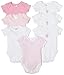 Spasilk 100% Cotton Assorted Short Sleeve Lap Shoulder 7-Pack Bodysuit